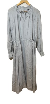 Marc O'Polo Dress 100% Linen Gray Blue Dress Lagenlook Boho Hippie Sz M/L -EU 36