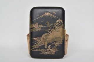 Vintage Antique Hand Made Japanese Brass Cigarette Case Signed