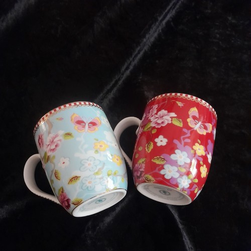 Pip Studio* 2 x Becher* Kaffee*Tee* Floral Porcelaine * hellblau*rot*neuwertig - Bild 2 von 7