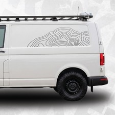 Topographische Seitenaufkleber f&uuml;r VW Transporter T5 T6 T6.1 Multivan - 2er Set