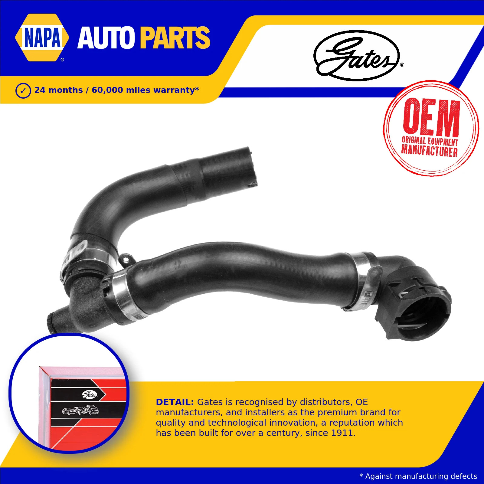 Heater Hose fits FIAT QUBO 225 1.3D 2008 on Coolant Gates 51915405 51856568 New