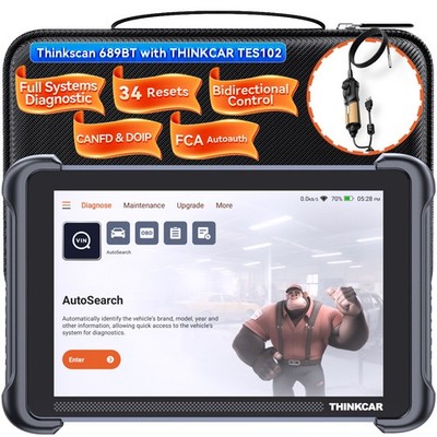 Thinkscan 689BT Auto OBD2 Scanner with TES102 ENDOSCOPE Diagnostic Tool 34 Reset
