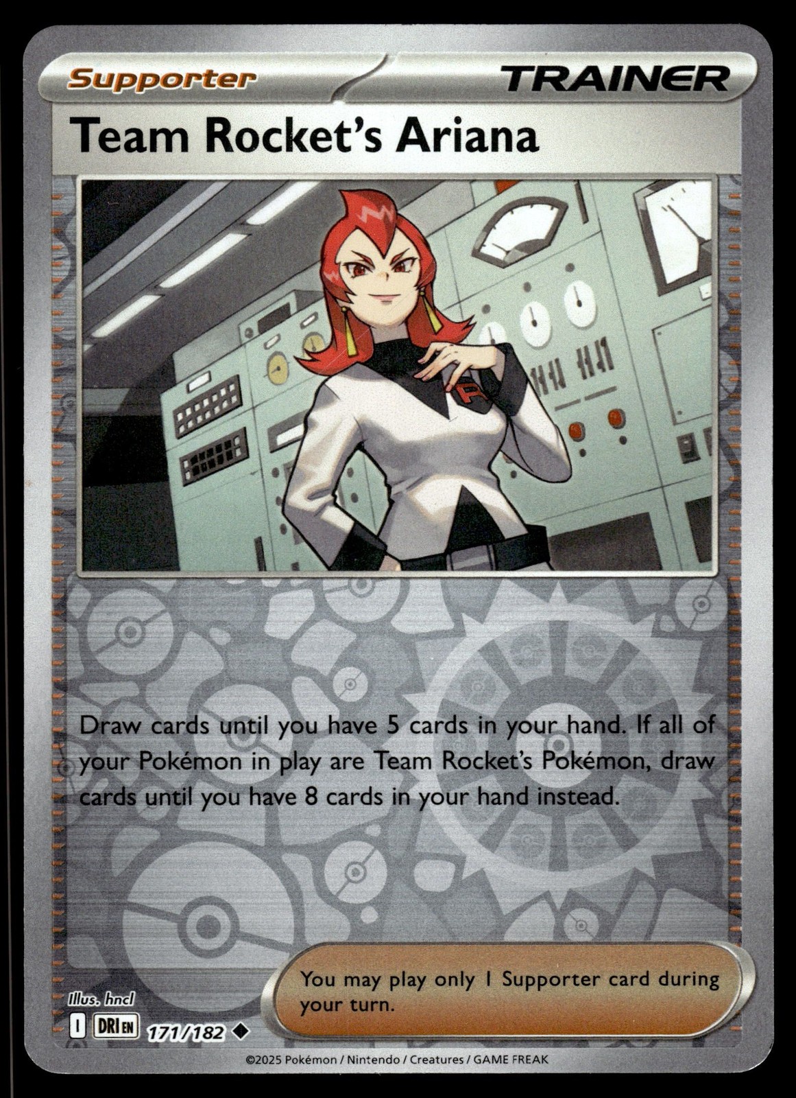 TEAM ROCKET'S ARIANA - 171/182 Uncommon Destined Rivals Pokemon Reverse Holo NM