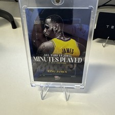 Topps Now 2024-25 #10 LeBron James All-Time Leader Minutes Played Blue /75