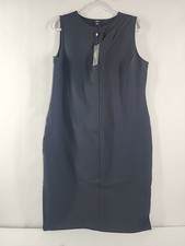 Talbots Black Ponte Sheath Dress Sleeveless Crew Neck Women’s Size 14