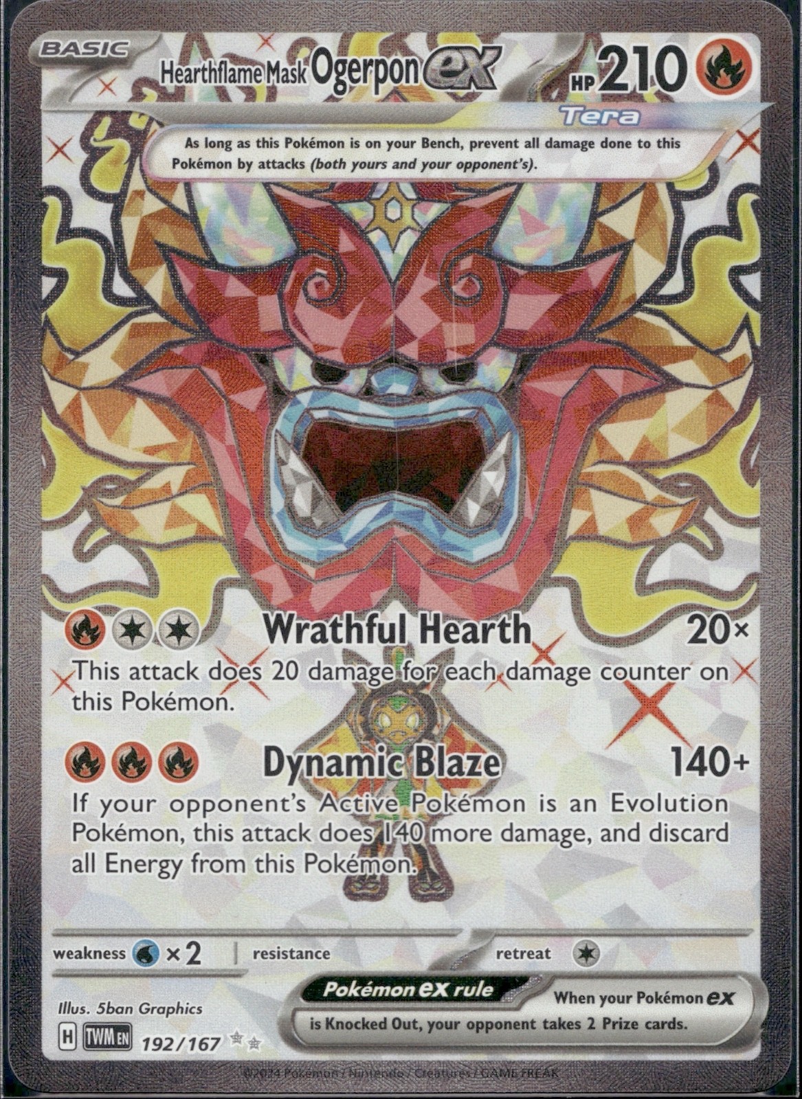 Hearthflame Mask Ogerpon ex Ultra Rare SV06: Twilight Masquerade 192/167 NM