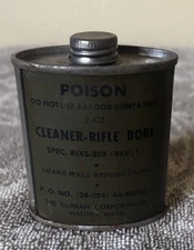 Vintage US Army WW2 Korea Era Military Rifle Bore Cleaner Tin