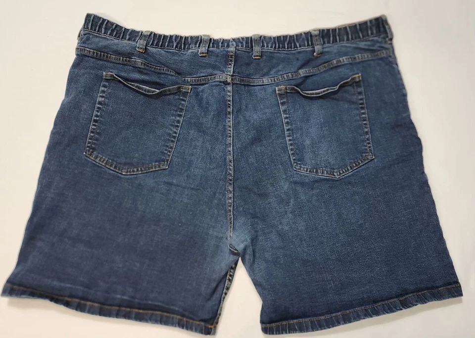 Pantalones Cortos Bermudas de Jean Azul Denim Cintura Cómoda Continua HB Hombres Grandes y Altos 52 Foto 2 de 4