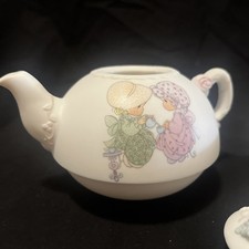 Precious Moments Girls Having Tea 251852 Teapot and Cup with Lid Vintage Enesco