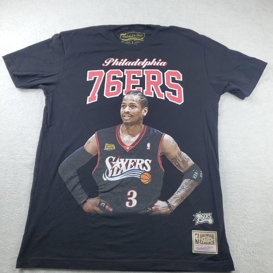 NBA Tシャツ　76ers アイバーソン　シクサーズ　ブラック　00s バスケ Mitchell & Ness Allen Iverson 76ers NBA Hardwood Classics T-shirt