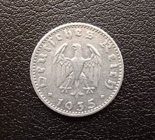 Germany Weimar Republic 50 Reichspfennig 1935 E ? Scarcer Muldenh�tten Mint