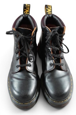 Doc Marten Ben 939 Boots Women 7 M Black UK 6 Leather Padded Collar Airwair Sole