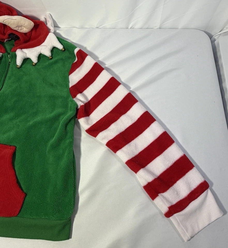 Conjunto de Disfraz de Papá Noel de Navidad Pijama Capucha Chaqueta Top Pantalones Campanas Adulto 2X Foto 4 de 4