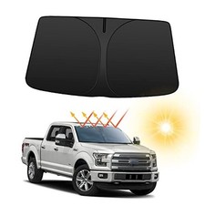 Foldable Black Windshield Sun Shade for Ford F150 2015-2020