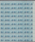 US, 961, USA-CANADA FRIENDSHIP, FULL SHEET OF 50, MINT NH, 1940'S COLLECTION