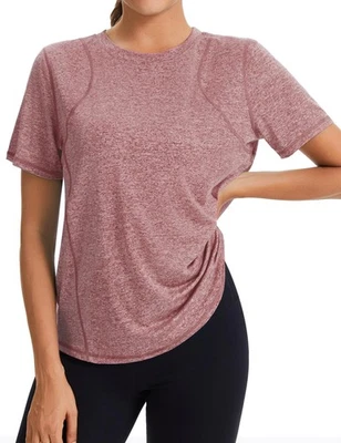 Sportshirt Damen Kurzarm Rundhals Funktionsshirt Oberteile Atmungsaktiv Leich... - Bild 1 von 4