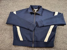 Spanx Air Essentials Track Jacket Size Large Blue White Full Zip Track Jacket
