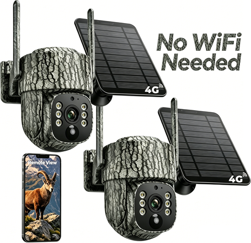 4G Solar Trail Camera Outdoor Security 2.5K PTZ Live View Cellular Hunting Cam - Picture 1 of 18