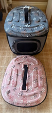 Foldable Cat Carrier, hard top & base, soft side 360 ventilation. Pink or Grey