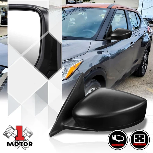 [Left]Driver Side Power Adjust Door Mirror Glass Foldable for 18-20 Nissan Kicks
