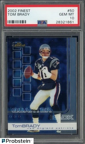 2002 Topps Finest #50 Tom Brady New England Patriots PSA 10 GEM MINT