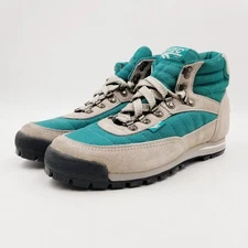 1980's Hiking Boots Hi-Tec Women's 8.5 Lady Nouveau Teal Gray Suede New Vintage