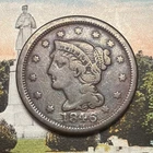 Photo of a 1846-P Large Cent from an eBay listing that sold on Jul 19, 2026