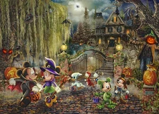 Ceaco - Thomas Kinkade - Disney - Mickey and Minnie Halloween Fun - 1000...