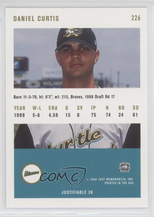 2000 Just Minors Justifiable Dan Curtis Daniel Curtis #226 - Image 2 of 2