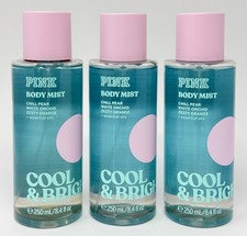 3 VICTORIA'S SECRET PINK COOL BRIGHT SCENTED BODY MIST SPRAY FRAGRANCE 8.4 OZ