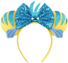 Rose Gold Iridescent and Silver Gold Blue Ears Flounder
