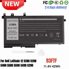   93FTF Battery For Dell Latitude 12 5280 5288 5480 5580 5590 5490 5290 5488 42Wh