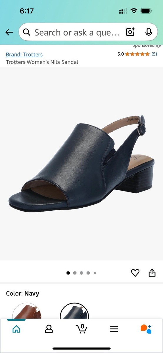 TROTTERS Nila Navy Leather Women's Size US 10.5 W NIB w/ Orig Box