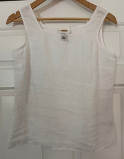 Talbots Petites White 100% Irish Linen Sleeve...