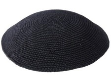 Black Knit Kippa 16cm