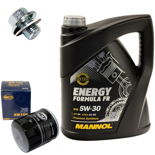 MotoröL Set 5W30 5 Liter + ÖLfilter SM 106 + Schraube FüR Toyota Corolla Yaris-image