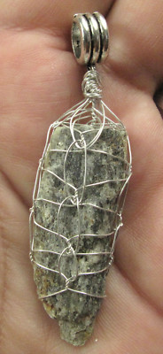 SS Black Kyanite Stone of Revival Crystal Opening Earth Star Chakra Pendant #31