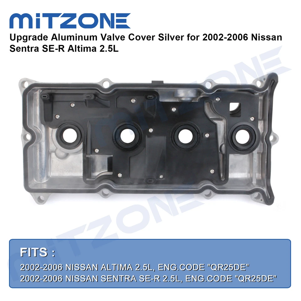 Cubierta de válvula de aluminio mejorada para Nissan Sentra SE-R Altima 2002-2006 2,5 L🚗 Foto 3 de 4