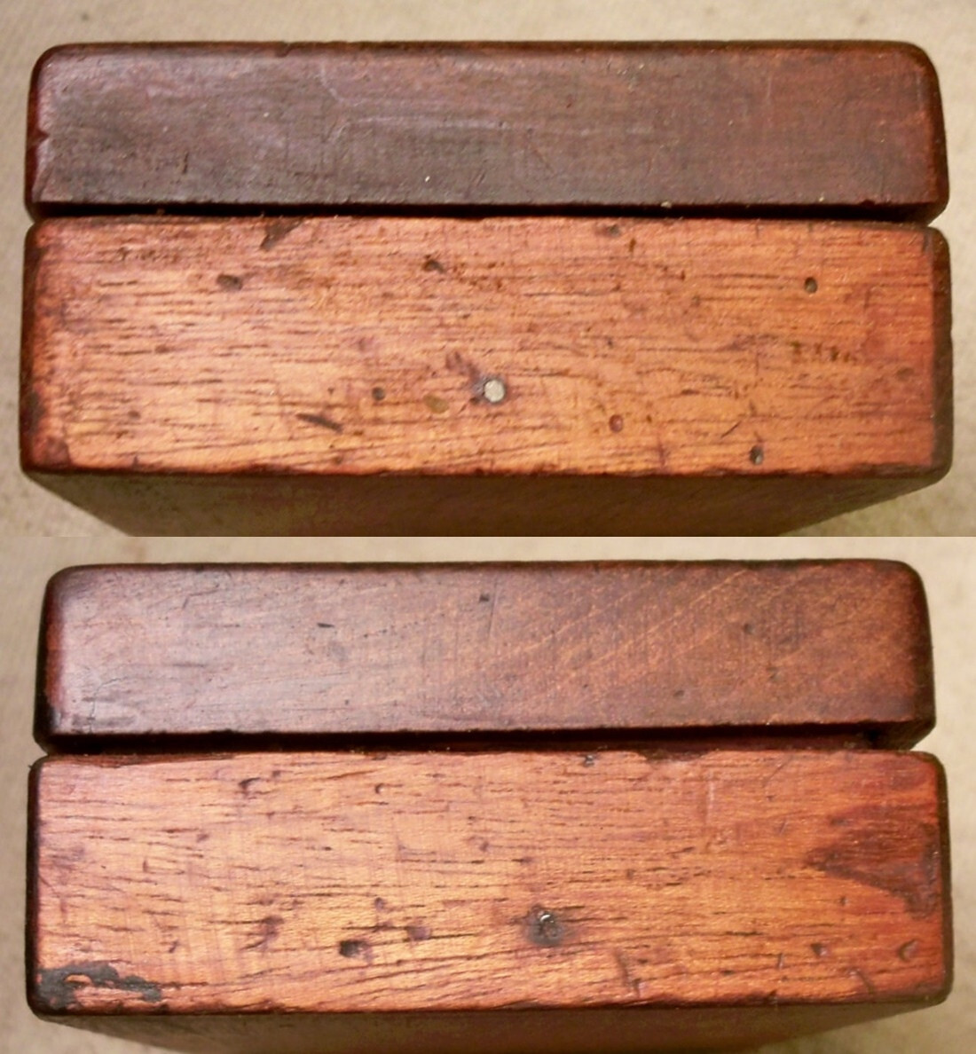 Pair Mahogany Cased Slip Sharpening Stones Good Shape Collectible Tools