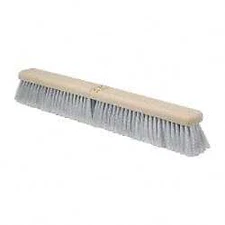 PRO SOURCE 24" Wide Poly Bristle Push Broom Head: Bolt-On Handle Connection