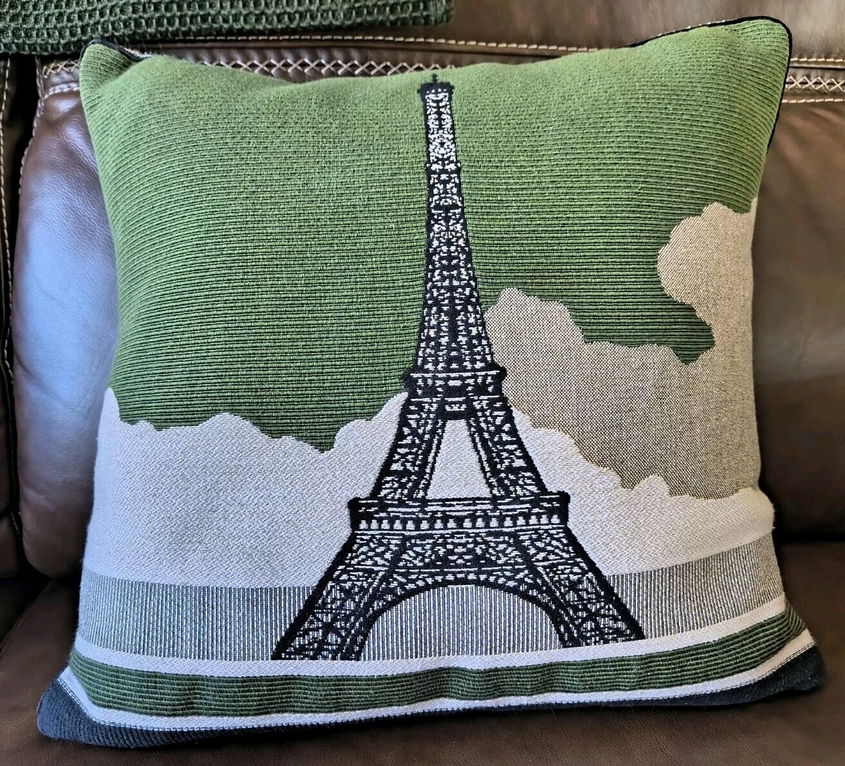 イヴドローム　PARIS クッションカバー　IOSIS PARIS 45×45 Yves Delorme Iosis Paris Eiffel Tower Decorative Pillow 18 x 18 | eBay