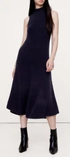 NWT!!!! Banana Republic RT$250 Navy Blue Ribbed Merino-Wool Midi Sweater Dress S