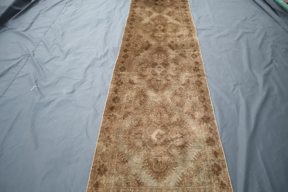 Alfombra de corredor de terracota 2'6x9'8 pies alfombra afgana hecha a mano Bokhara - alfombra tribal turca Foto 2 de 4