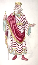 1927 Scottish Rite 16 Degree Darius King of Persia Costume Original Catalog Art