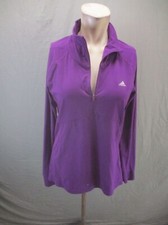 ADIDAS CLIMALITE Size L Womens Purple 1/2 Zip Stand Collar Athletic Pullover 117