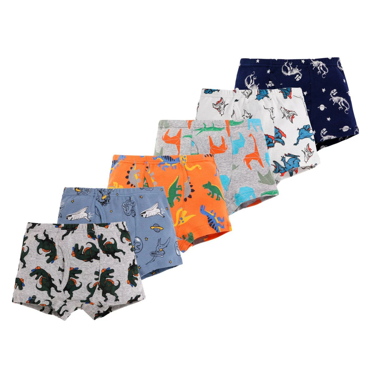 6Pack Toddler Dinosaur Underwear Little Big Boys 100% combed Cotton Boxer  Briefs