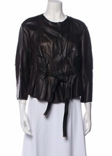 $2,640 Marni Black Lamb Leather Cropped Bolero Jacket Size 38 It