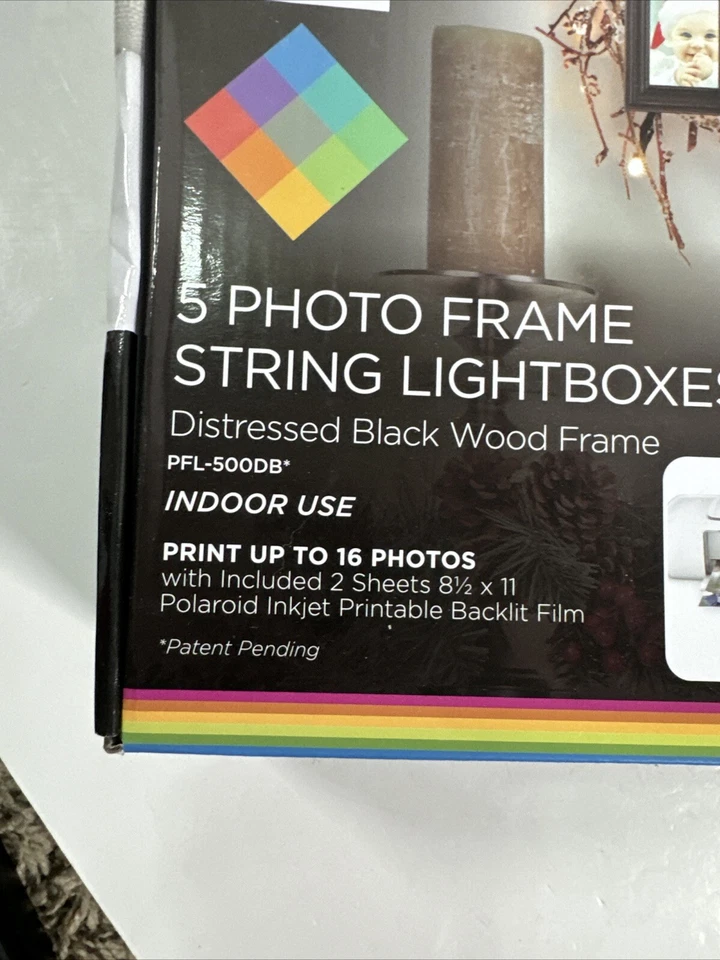 Polaroid 5 фото рамка струнных инструментов света коробки светодиодный подсвечник искусственно состаренное дерево открытая коробка - Изображение 2 из 4