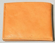 Vintage ROLFS Cowhide Genuine Leather Orange Bifold Mens Wallet Good Condition