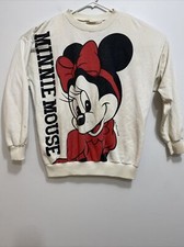Vtg Walt Disney Full Print Minnie Mouse Double Sided Crewneck Sweatshirt Size L